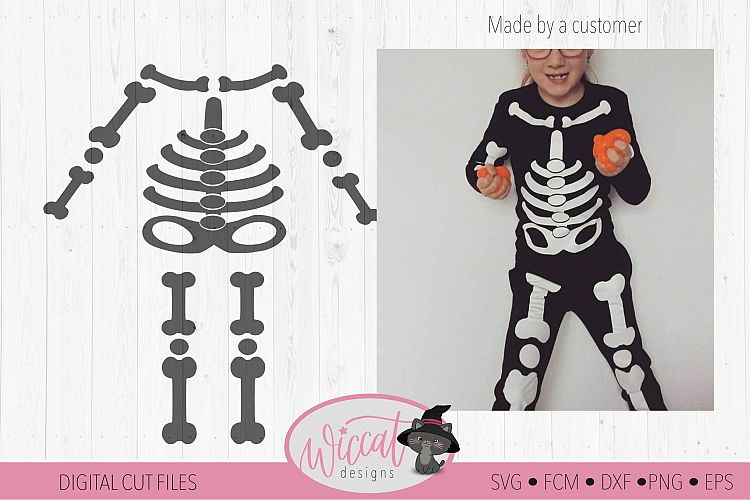 Halloween Kids skeleton costume cut file