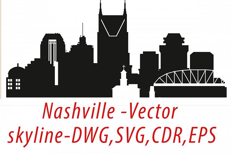 Nashville Vector, Tennessee Skyline USA city, SVG, JPG, PNG, DWG, CDR