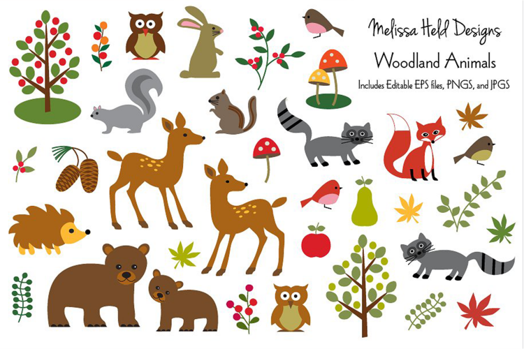 Woodland Animals Clipart graphics