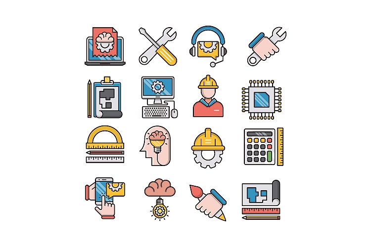 Engineering icons set