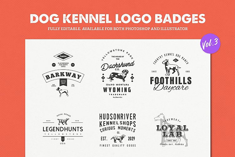 Dog Kennel Logo Badges Vol.3