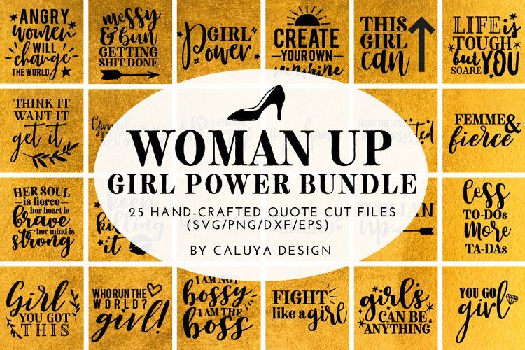 Woman Up Girl Power SVG Cut File Bundle