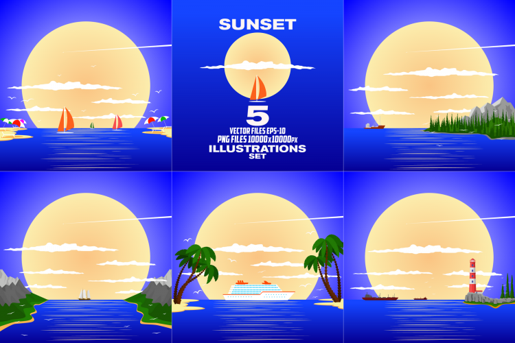 Sunset banners.