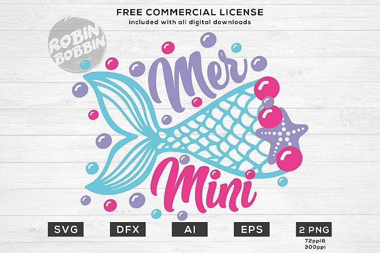 Mermaid Mini Mermaid SVG Design for T-Shirt, Hoodies, Mug