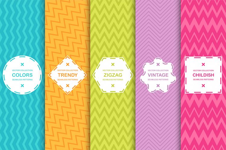 Zigzag seamless colorful patterns
