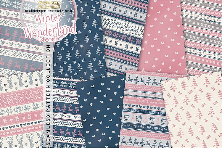 Nordic Winter Seamless Pattern Collection