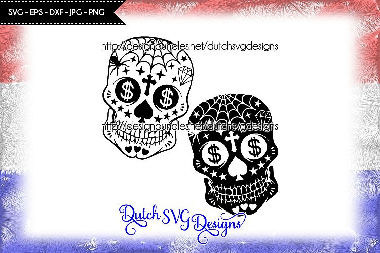 2 Sugar skull cutting files, sugar skull svg, cricut svg