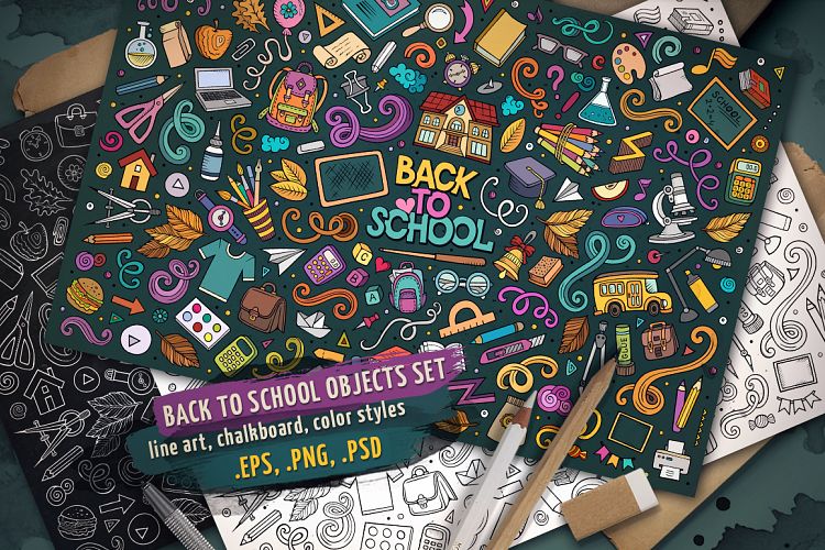 School Objects & Elements Set