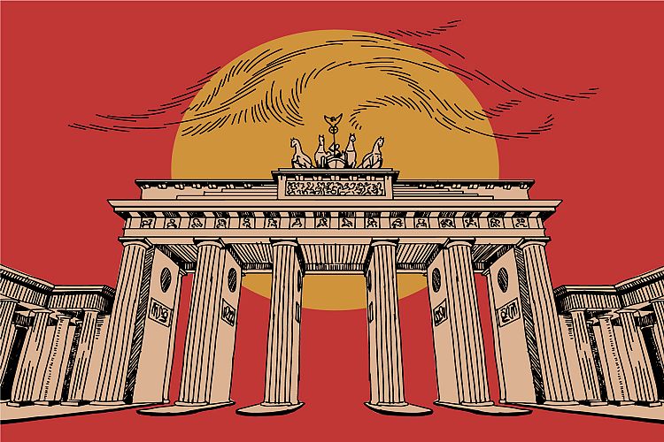 Berlin Brandenburg gate hand drawing illustration vector