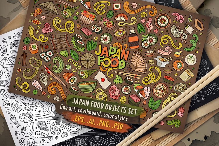 Japan Food Objects & Symbols Set