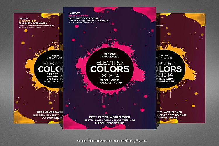 Electro Color Sounds Party Flyer