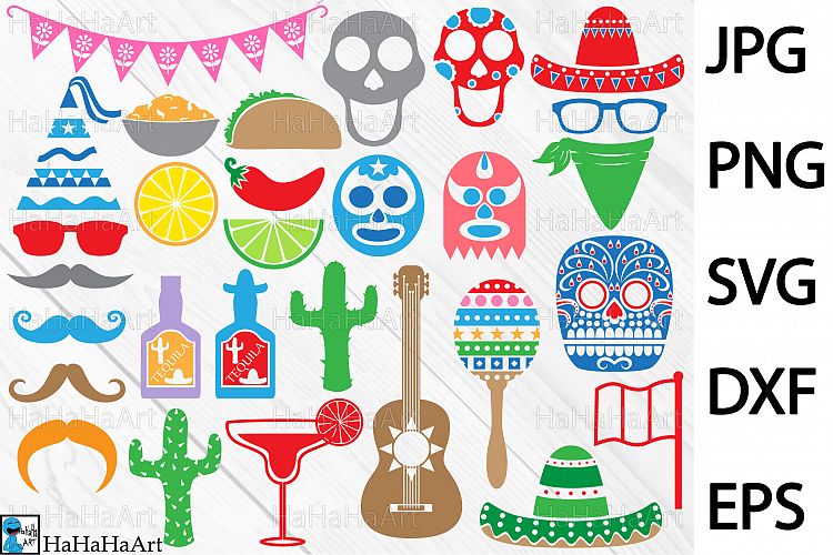 Fiesta Monogram - Clip art / Cutting Files - 32c