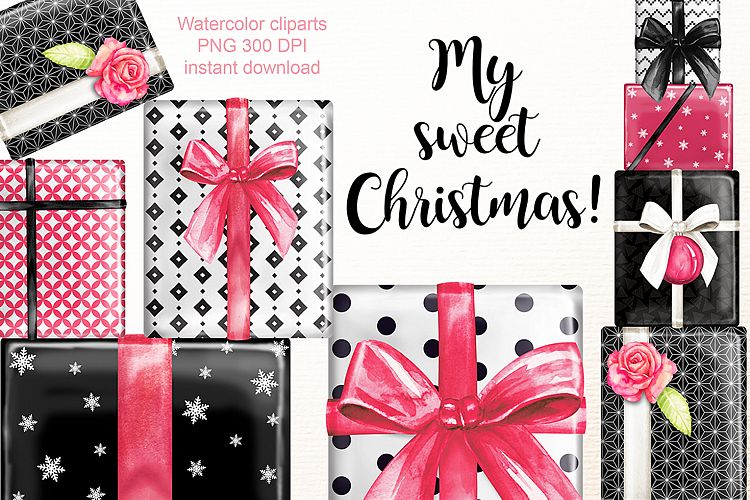 Sweet Christmas gifts clipart