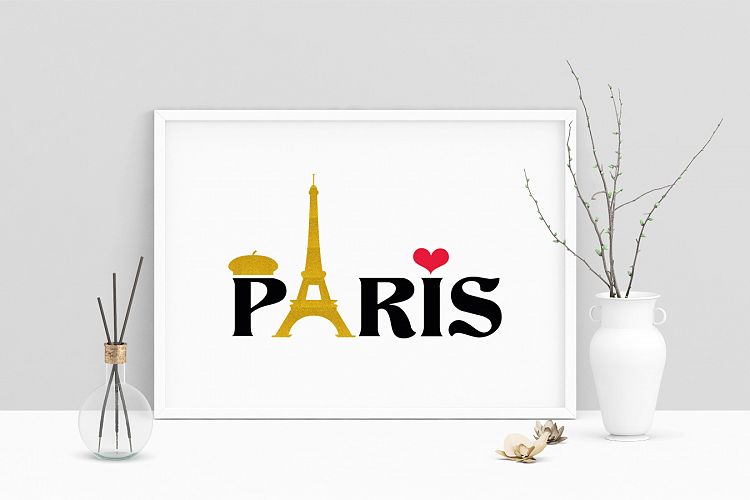Printable Art Saying Paris, Wall Art, .PDF, Typography, Home