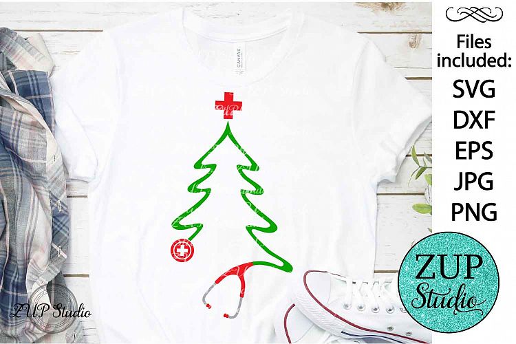 Download Stethocope Christmas Tree Digital Cutting files svg file 269