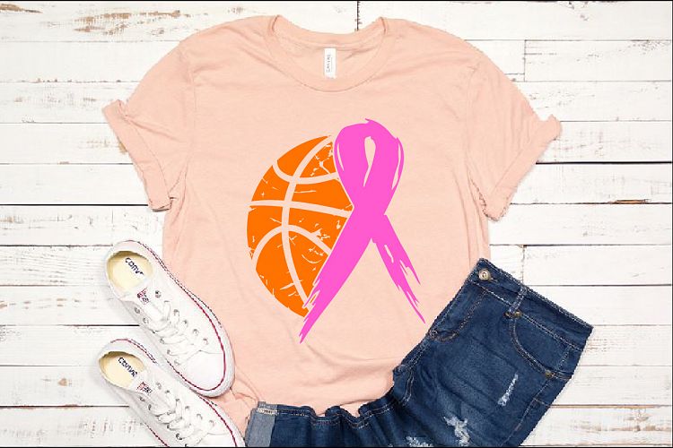 Basketball Tackle Breast Cancer Svg Awareness ribbon 1023s