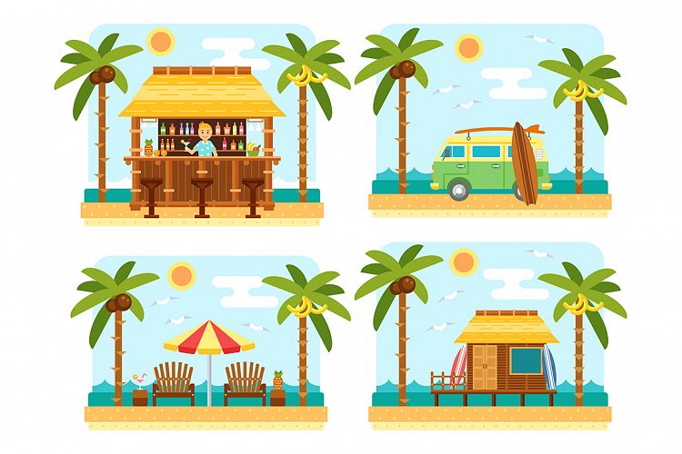 Flat Beach Scene