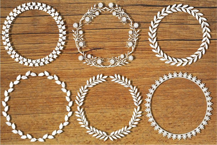 Leaf wreath 1 SVG cutting files for Silhouette Cameo and Cricut. Wedding svg, Flower wreath SVG, Laurel svg, Wreath clipart PNG included.