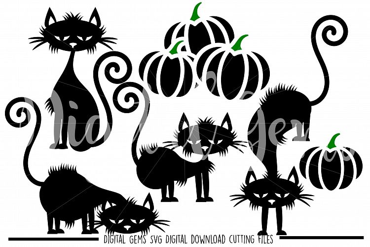 Halloween Black Cat SVG / PNG / EPS / DXF files