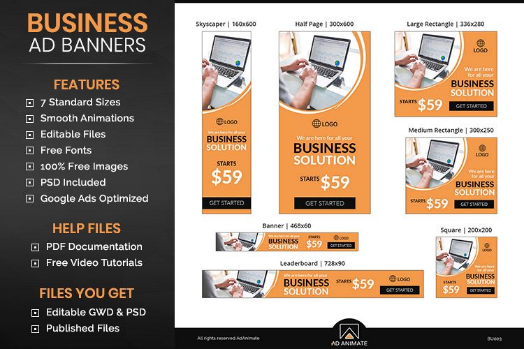 Business Banner Animated Ad Template - BU003
