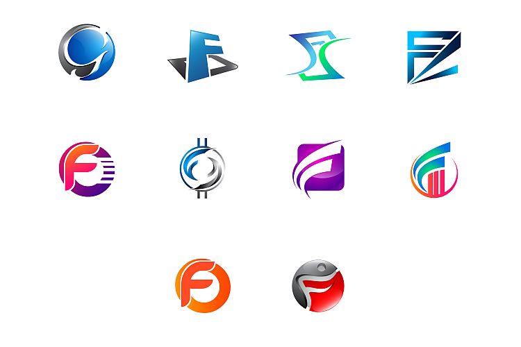 Modern and elegant business logos set