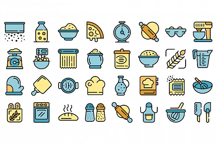 Dough icons set vector flat example image 1