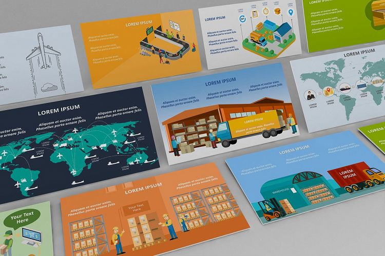 Logistics PowerPoint Infographic Set