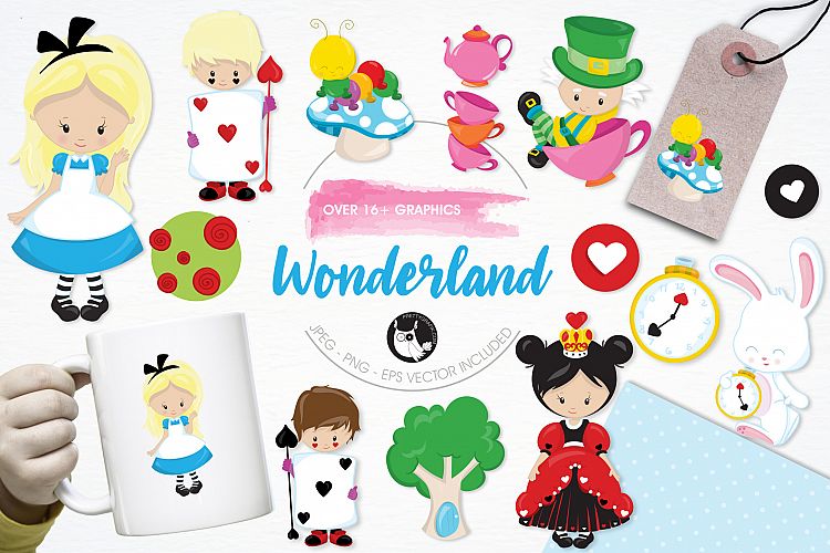 Wonderland graphics and illustrations