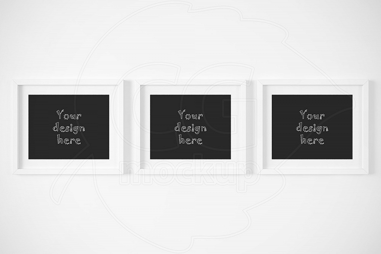 Three horizontal frames mockup