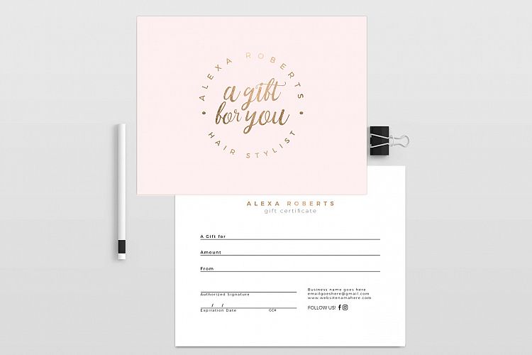 Millas V2 gold double sided gift certificate template example image 1