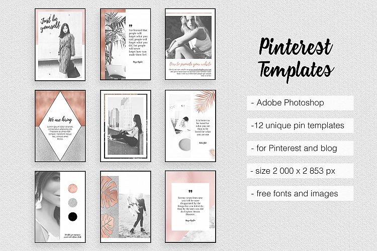 Rose Gold Pinterest Templates