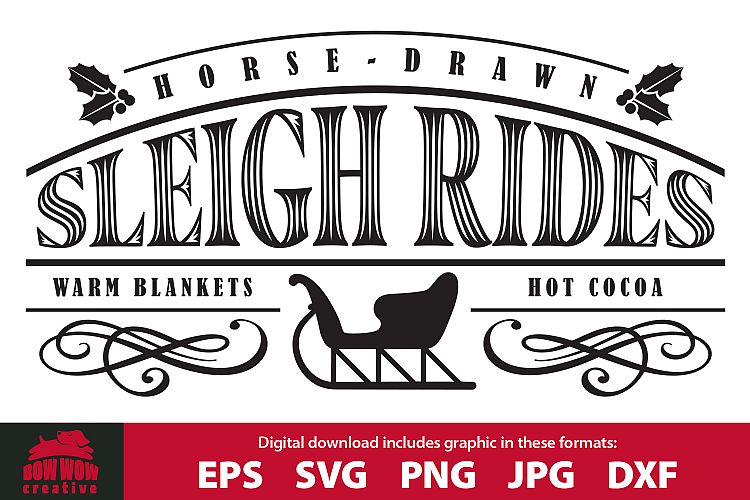 Sleigh Rides - SVG, EPS, JPG, PNG, DXF