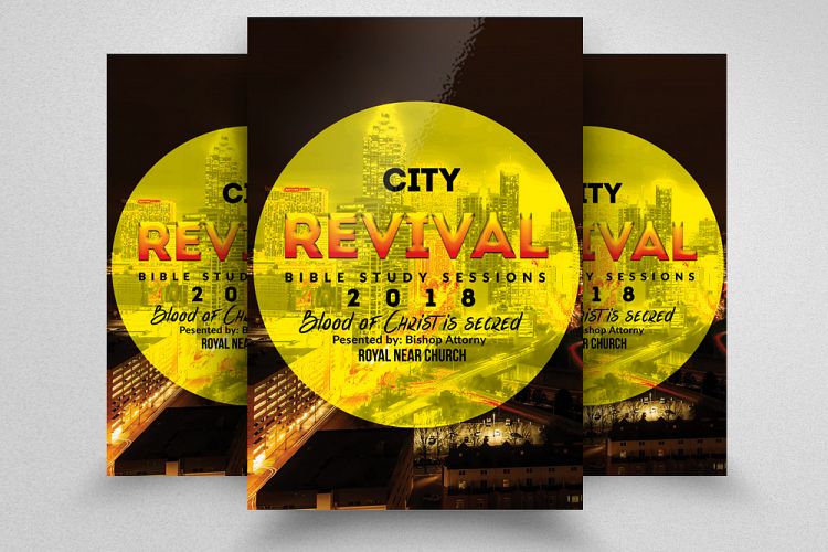 City Revival Church Flyer Template