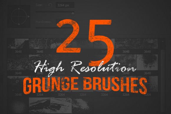 25 High Resolution Grunge Brushes