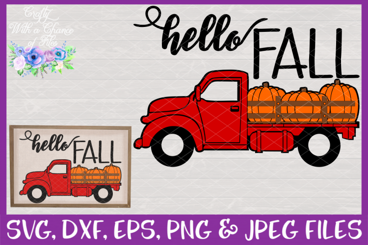 Hello Fall with Pumpkin Truck SVG Vintage Truck SVG