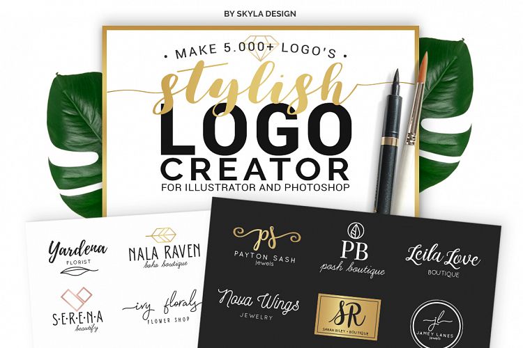 Stylish Logo Creator Kit for Illustrator + Photoshop