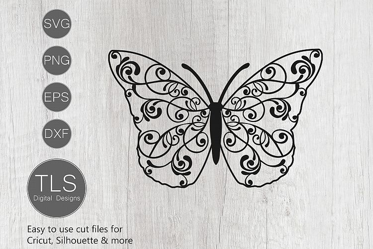 Butterfly Swirl SVG, Butterfly SVG, Fancy Butterfly Cricut