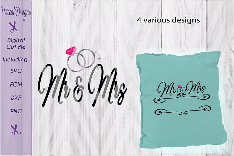 Download Mr & mrs svg, Wedding Rings svg, Wedding banner, split banner svg, dxf cut file (41633) | SVGs ...