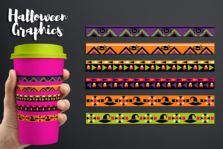 Halloween long ribbons design clipart graphics