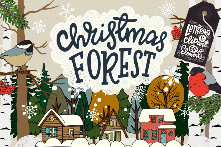 Christmas Forest by Sketchetarian