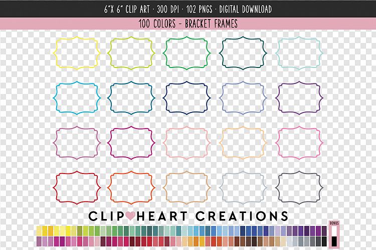 Bracket Frames Clip Art - 100 Clip Art Graphics