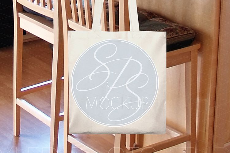 Canvas Tote Bag Mockup in Kitchen
