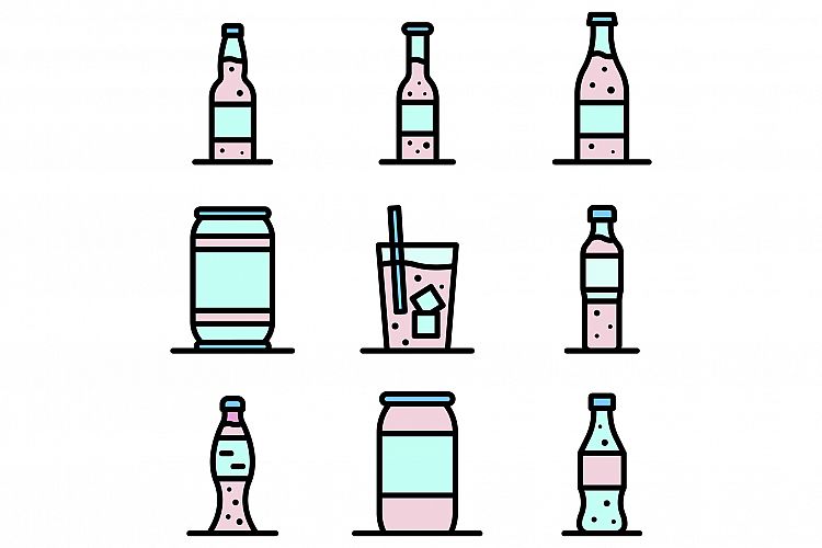 Soda icons vector flat example image 1