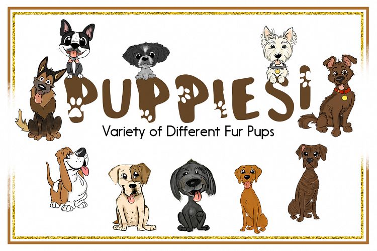 Animal Clipart-Dog Clipart-Puppy Clipart-Cartoon-Sticker Clipart-Digital-German Shepard-Dog Art-Digital Hound Dog-Boxer-Variety-Commercial