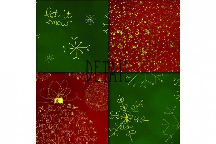 Gold Leaf Christmas Digital Paper