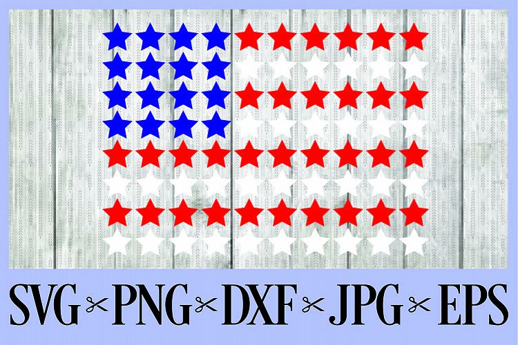 July 4th independence day red, white & blue SVG PNG EPS DXF JPG Star flag