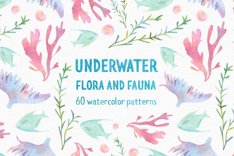 Underwater watercolor patterns