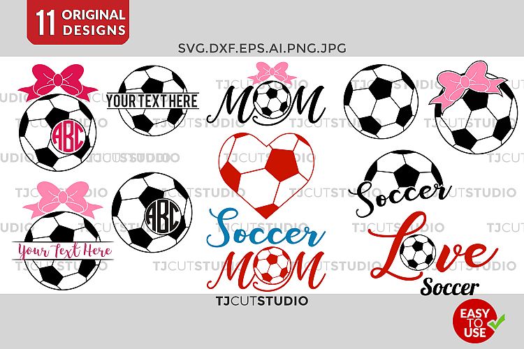 Soccer Monogram svg, Soccer SVG, Soccer Mom SVG, Bow Monogram SVG, love soccer, for Silhouette Cameo or Cricut Commercial & Personal Use.