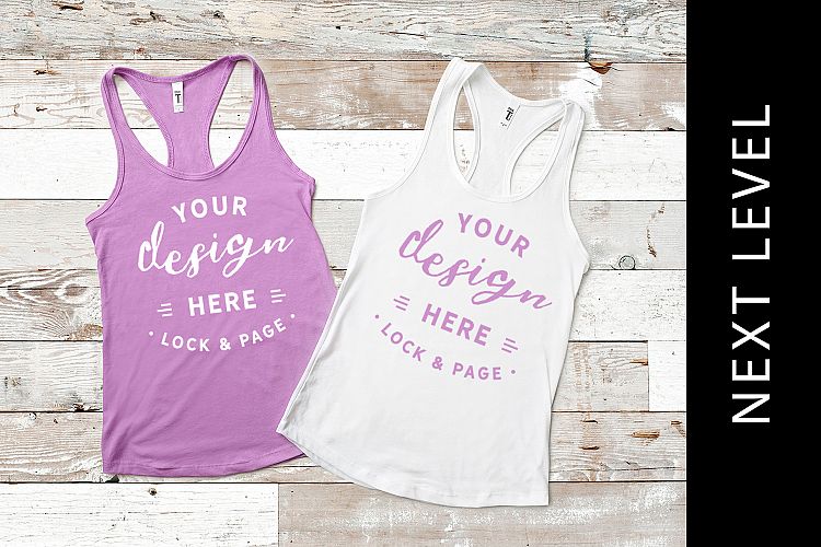Lilac Next Level 1533 Gym Tank Top Mockup