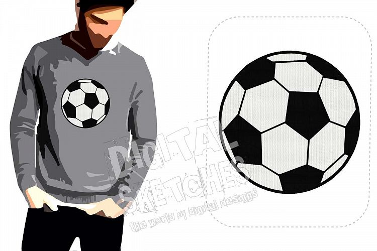 Soccer Ball Machine Embroidery Design 7 Sizes